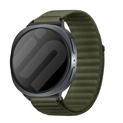  Samsung Galaxy Watch 8 Classic wave nylon bandje (donkergroen)