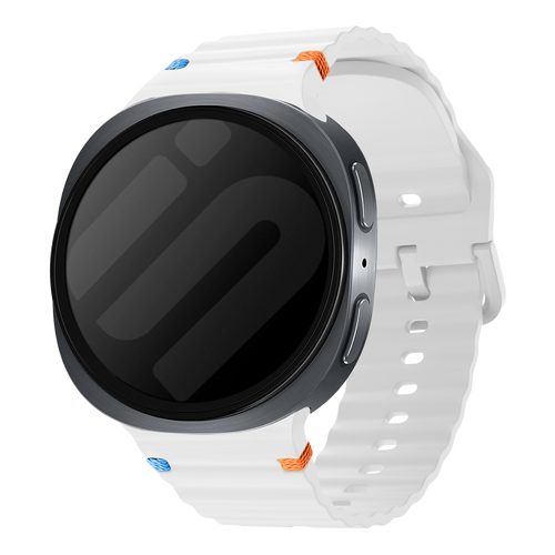 Samsung Galaxy Watch 8 - 40mm Wave Silicone Strap (White)