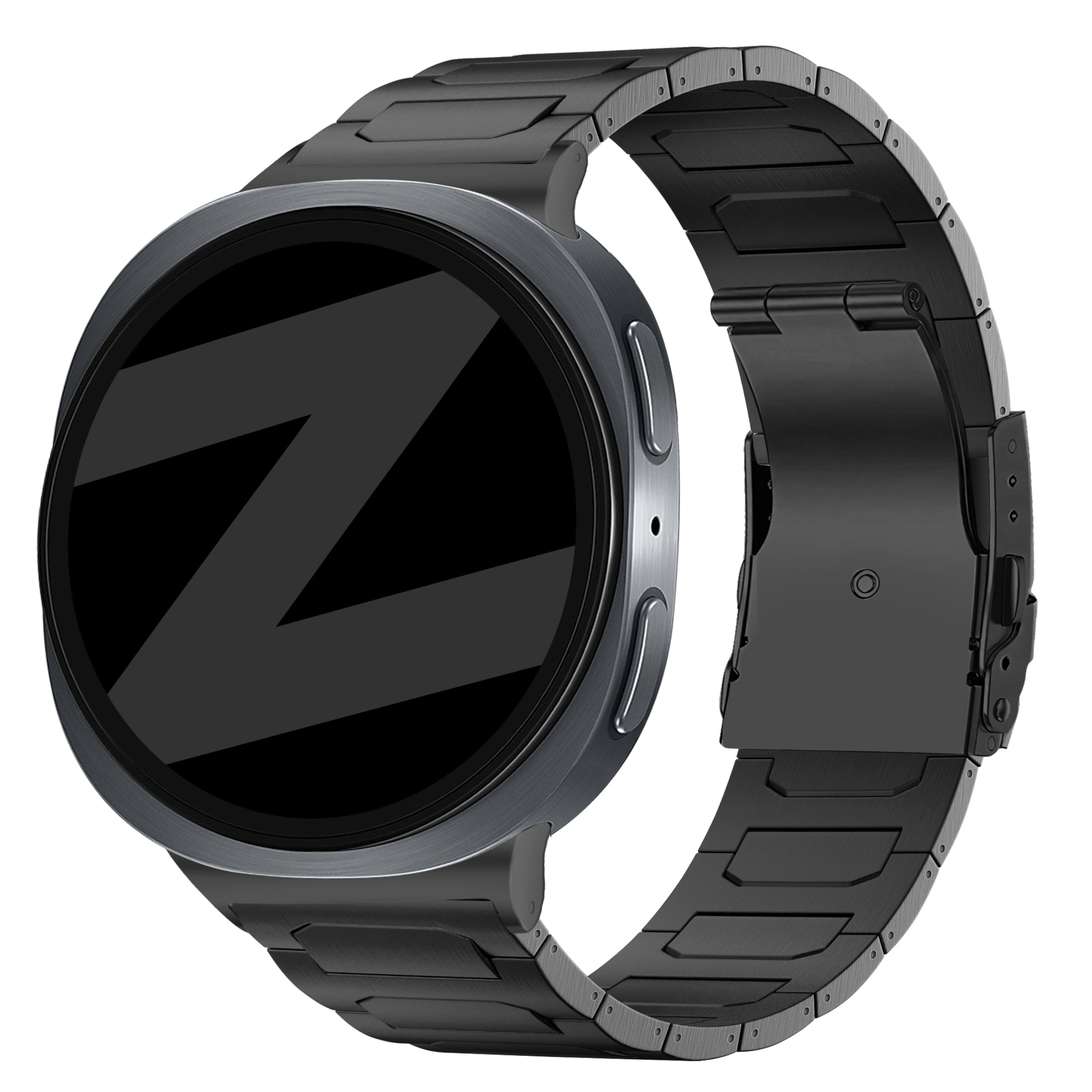 Bandz Samsung Galaxy Watch 8 Classic titanium band 'Deluxe' (zwart)