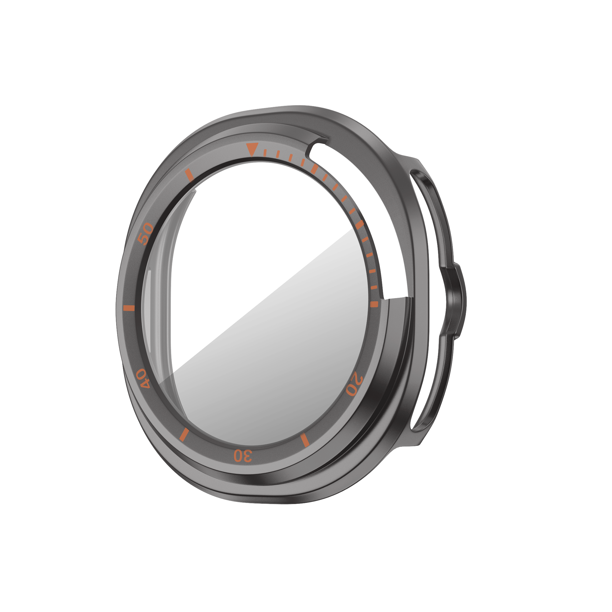 Bandz Samsung Galaxy Watch 8 Classic Bezel Cover with Glass (Titanium Grey/Orange)