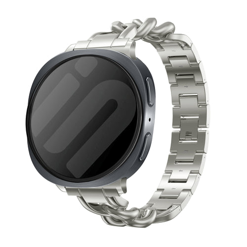 Samsung Galaxy Watch 8 Classic steel chain band (sterrenlicht)
