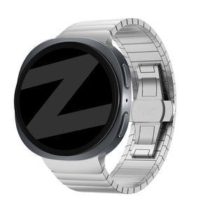 Bandz Samsung Galaxy Watch 8 - 44mm stalen band 'One Bead' (zilver)