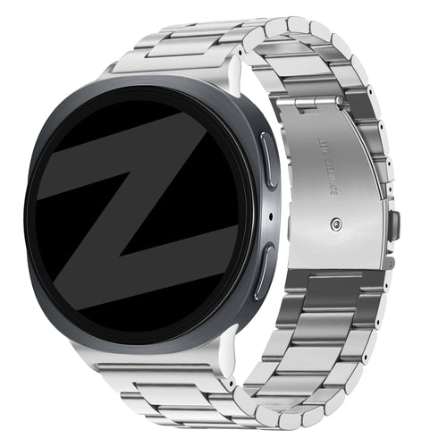 Bandz Samsung Galaxy Watch 8 - 44mm stalen band 'Classic' (zilver)