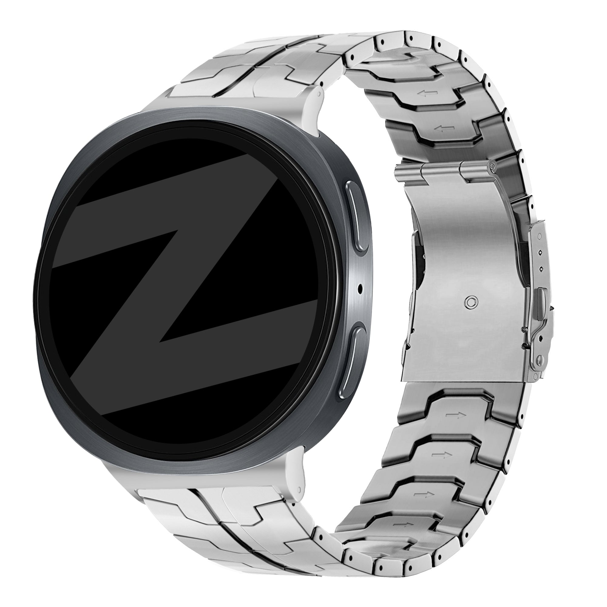 Bandz Samsung Galaxy Watch 8 Classic stalen band 'Iron' (zilver)