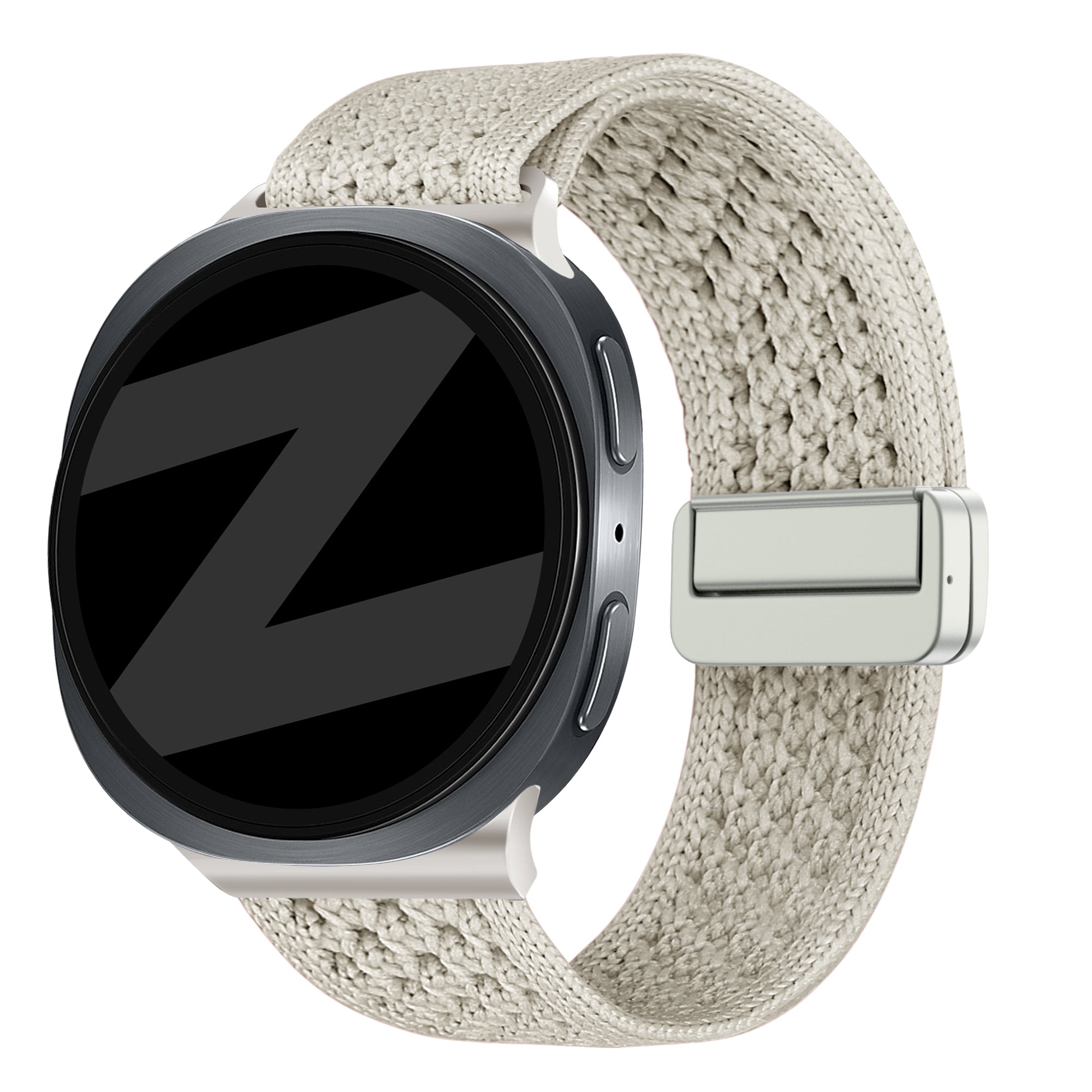 Bandz Samsung Galaxy Watch 8 Classic vintage nylon bandje (sterrenlicht)