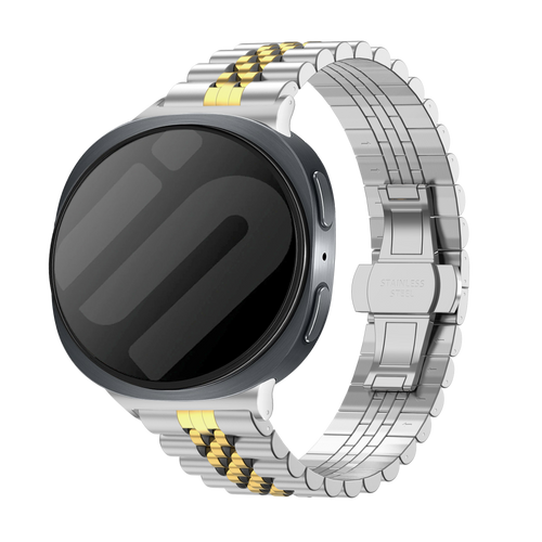 Samsung Galaxy Watch 8 - 44mm Jubilee stalen band (zilver/goud)