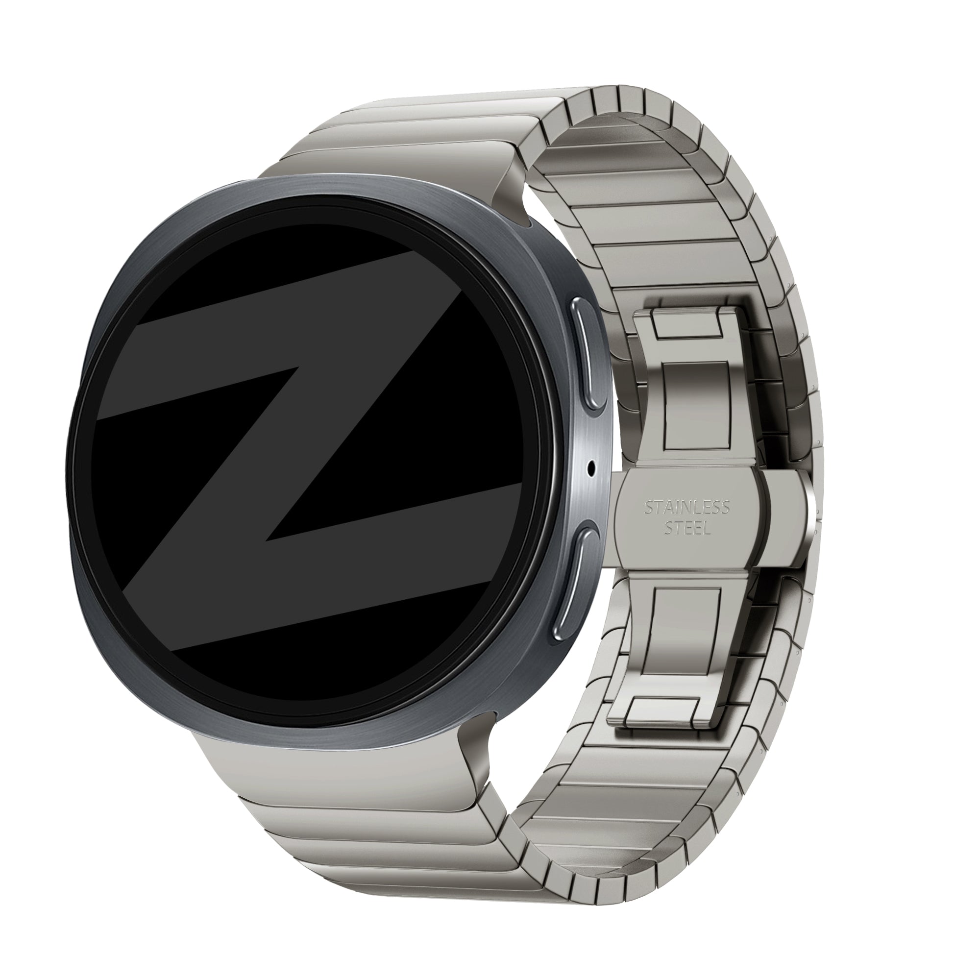 Bandz Samsung Galaxy Watch 8 Classic Steel Strap 'One Bead' (Titanium)