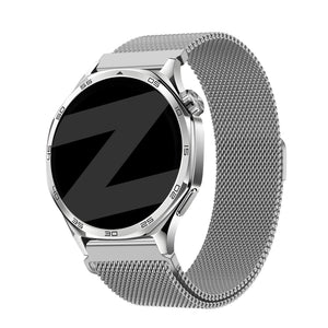Bandz Huawei Watch GT 2 - 46mm 'One Push' Milanese Strap (Silver)