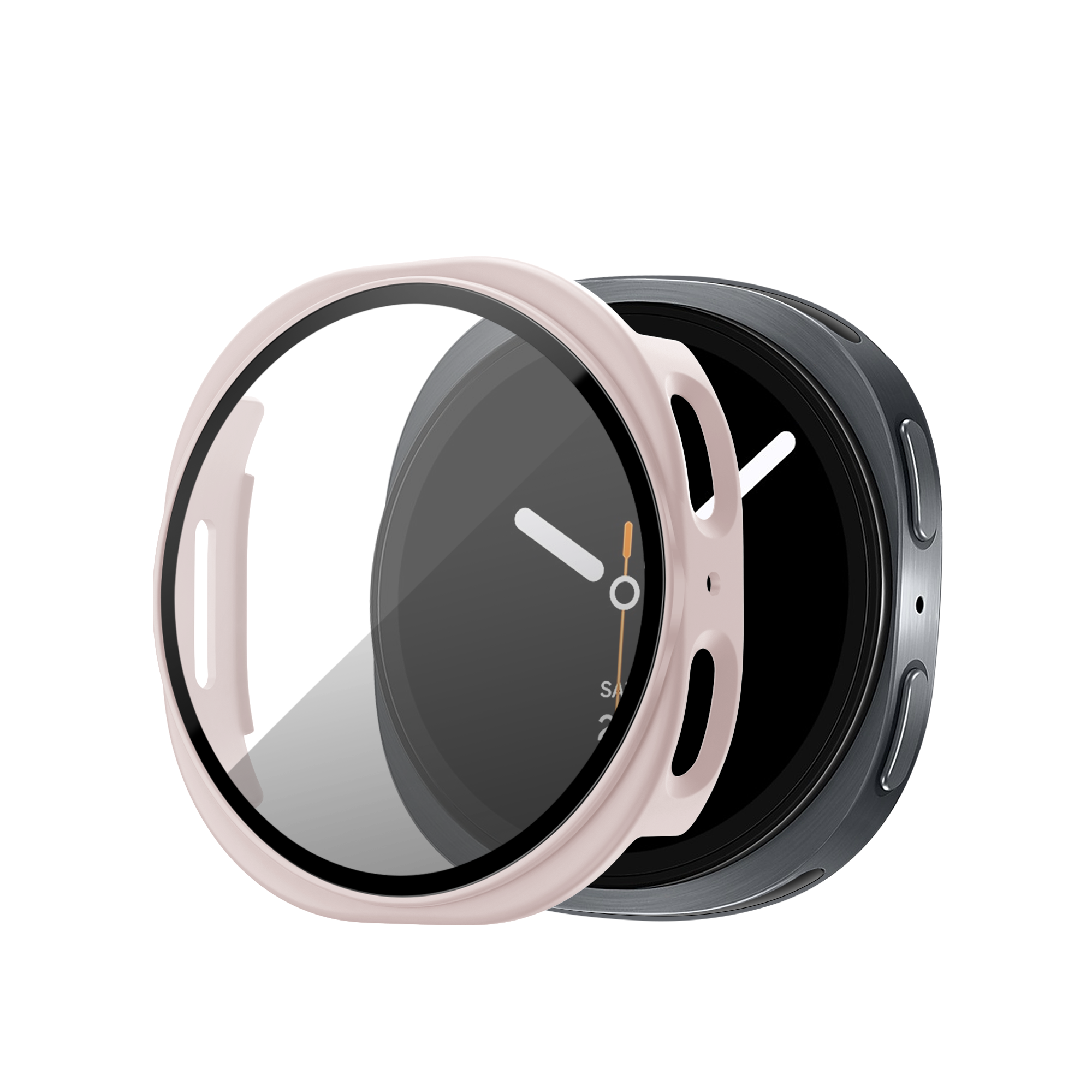 Bandz Samsung Galaxy Watch 8 - 40mm PC hoesje met glas (roze)
