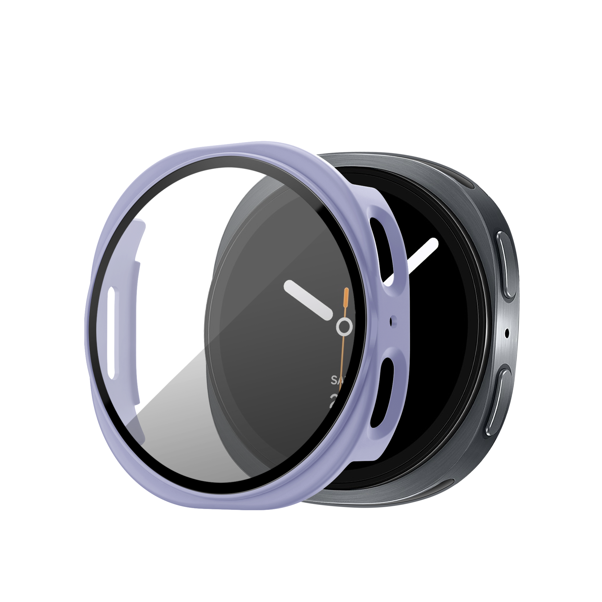 Bandz Samsung Galaxy Watch 8 - 40mm PC hoesje met glas (paars)