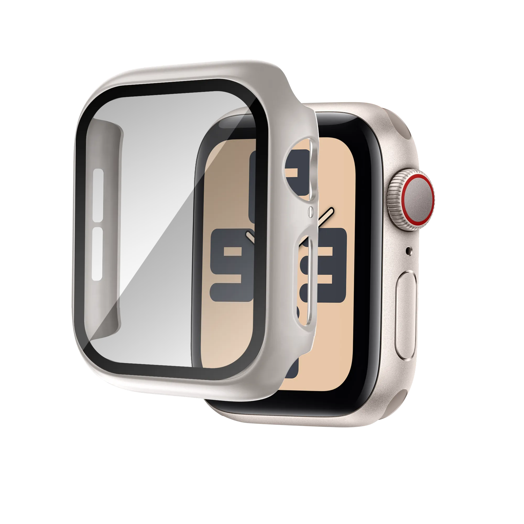 Bandz Apple Watch 10 & 11 - 46mm PC hoesje met glas (titanium)
