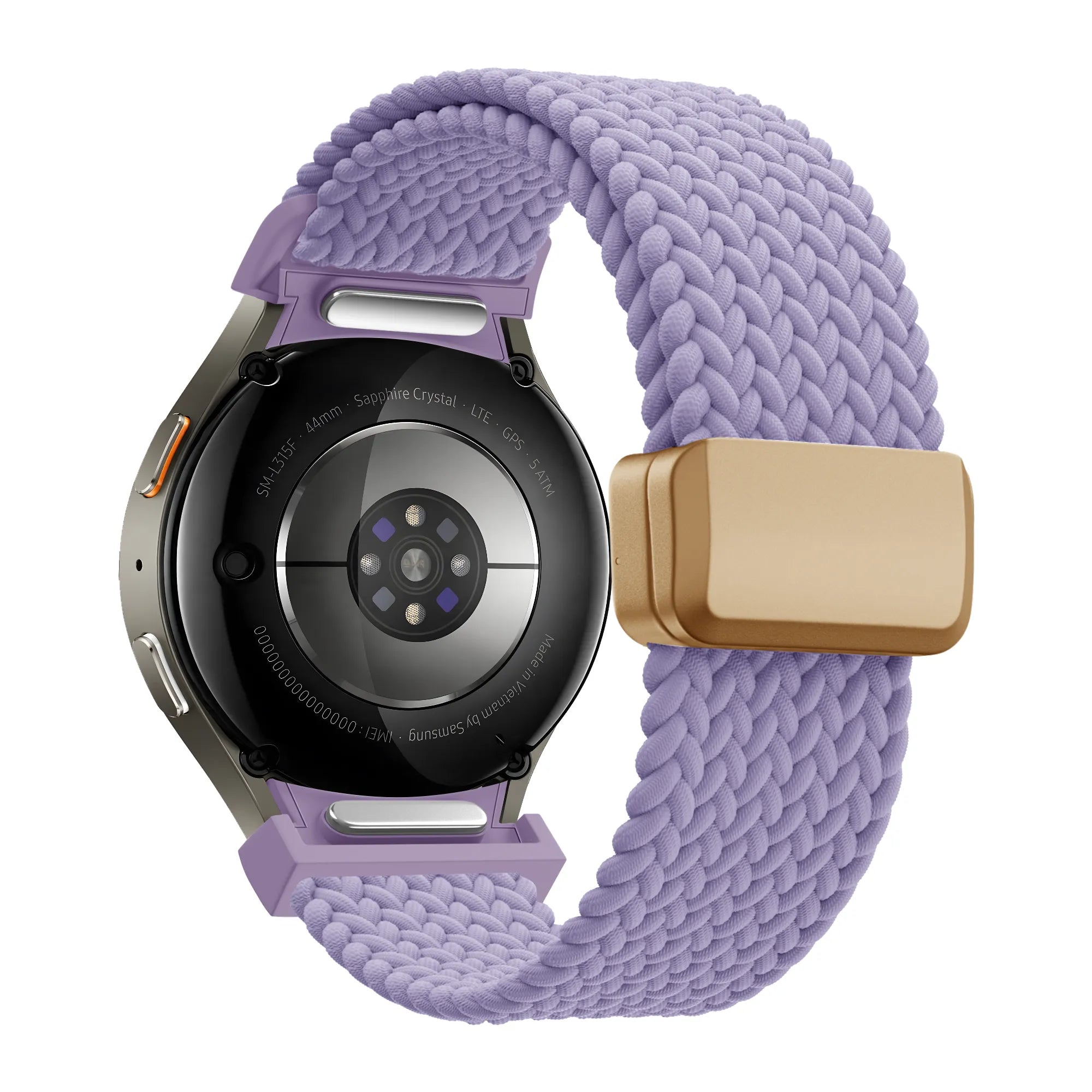 Bandz Samsung Galaxy Watch 4 Classic 46mm Braided Strap 'Easy Fit' (Lilac)