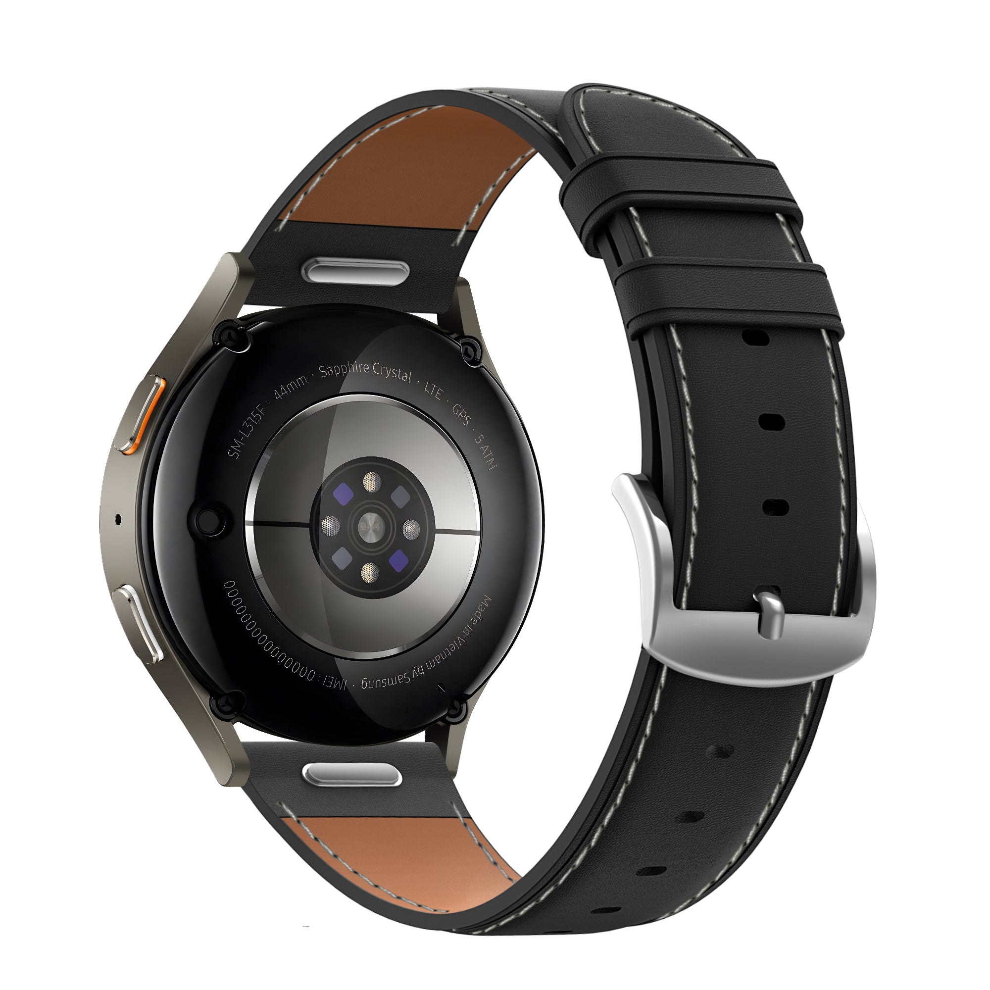 Bandz Samsung Galaxy Watch 7 - 44mm Leather Strap 'Easy Fit' (Black)