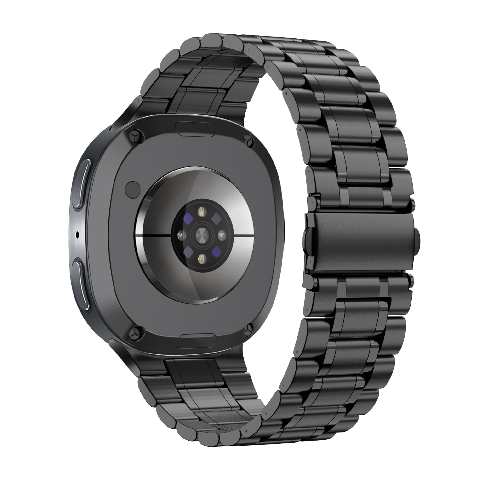 Bandz Samsung Galaxy Watch 8 Classic stalen band 'Deluxe' (zwart)