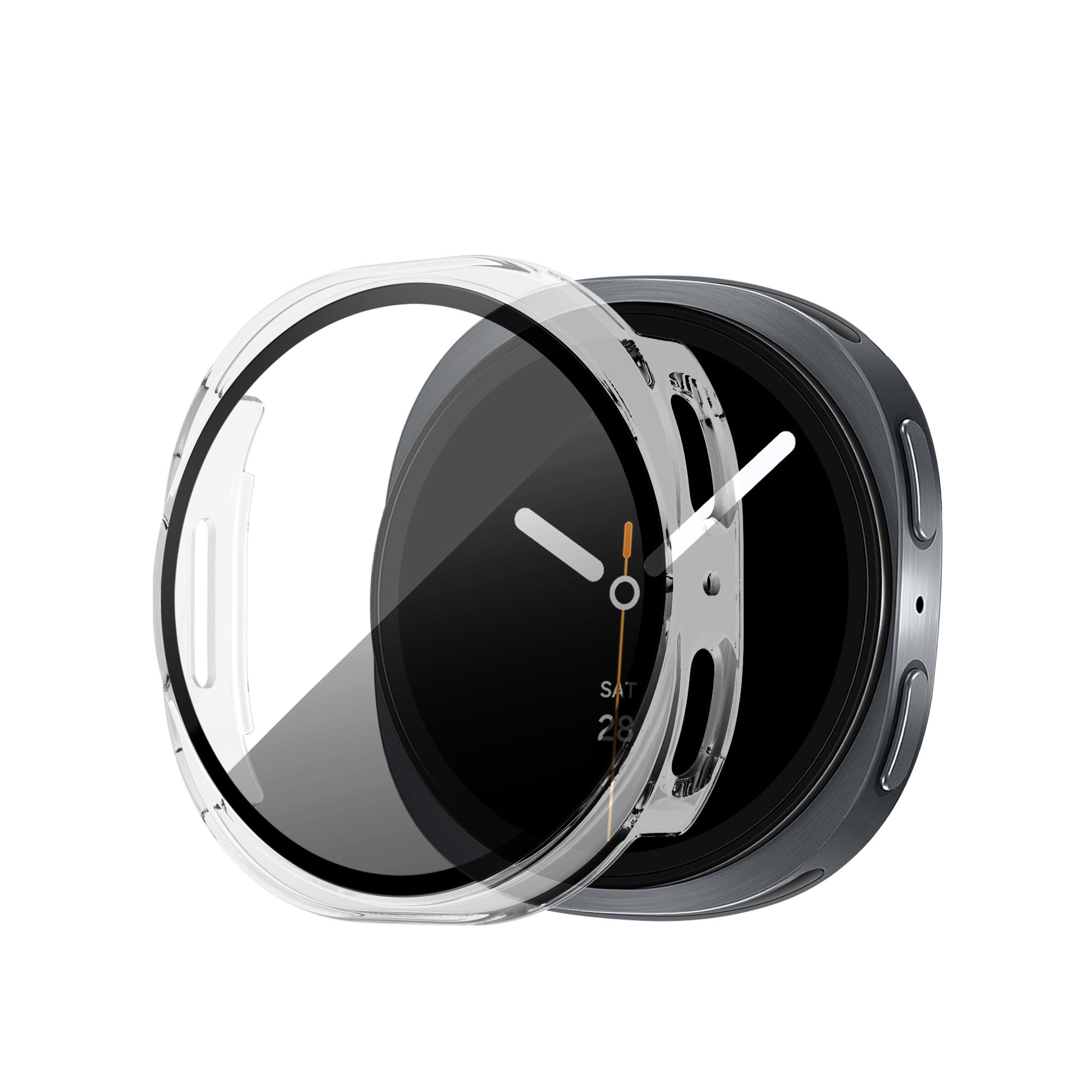 Bandz Samsung Galaxy Watch 8 - 40mm PC hoesje met glas (transparant)