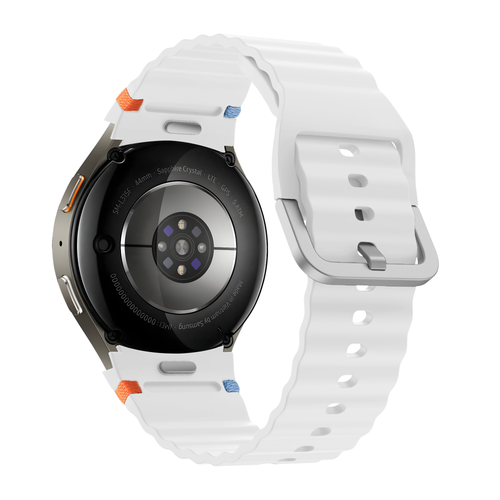 Bandz Samsung Galaxy Watch 4 Classic 46mm Wave Strap 'Easy Fit' (White)