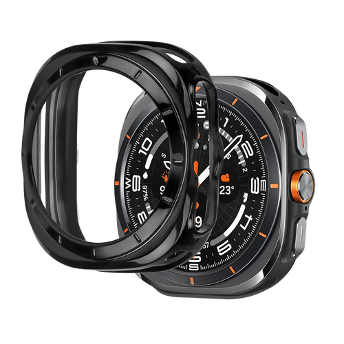 Bandz Samsung Galaxy Watch Ultra gegalvaniseerd TPU hoesje (zwart)