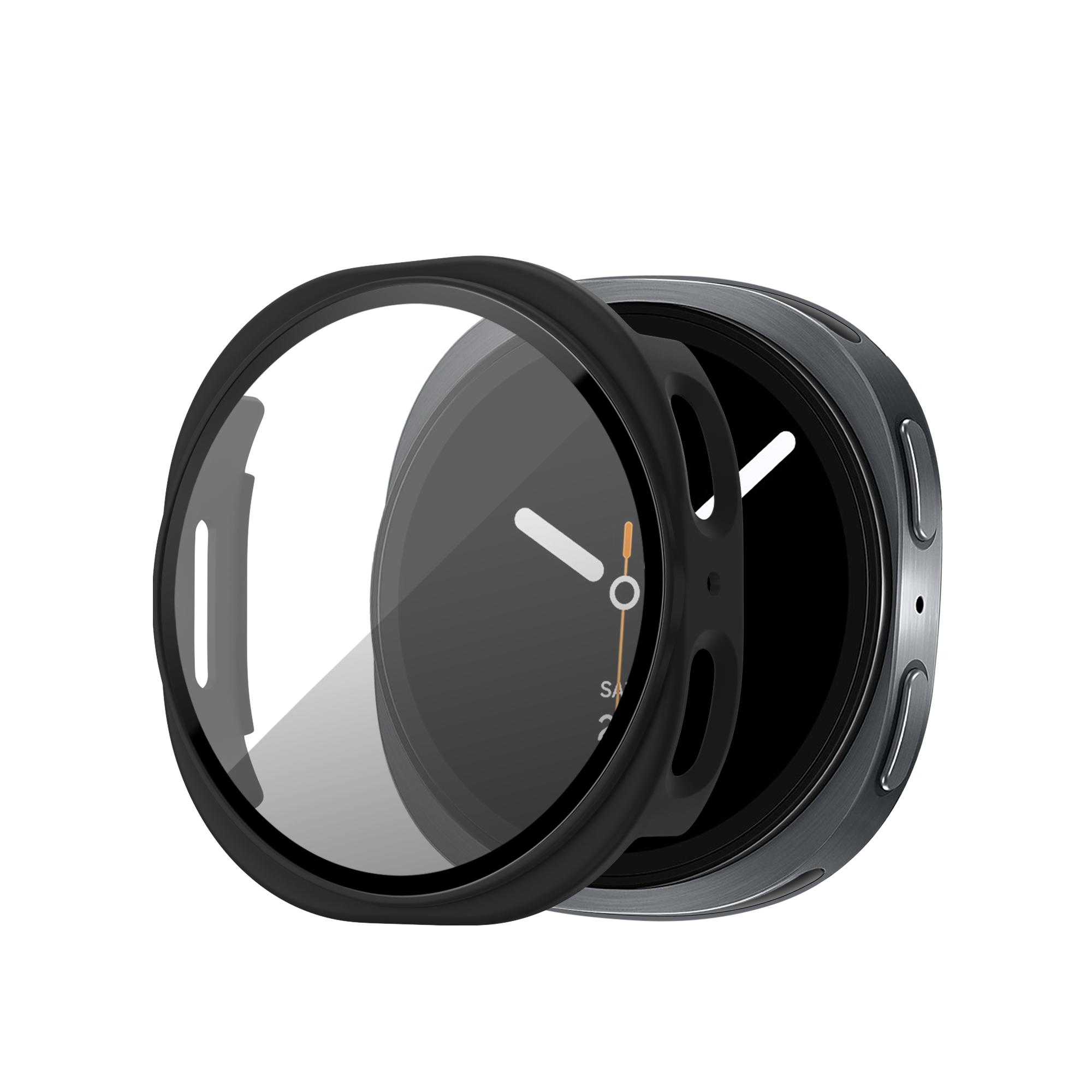 Bandz Samsung Galaxy Watch 8 - 44mm PC hoesje met glas (zwart)