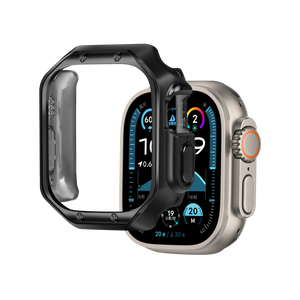 Bandz Apple Watch Ultra - 49mm gegalvaniseerd TPU hoesje (zwart)