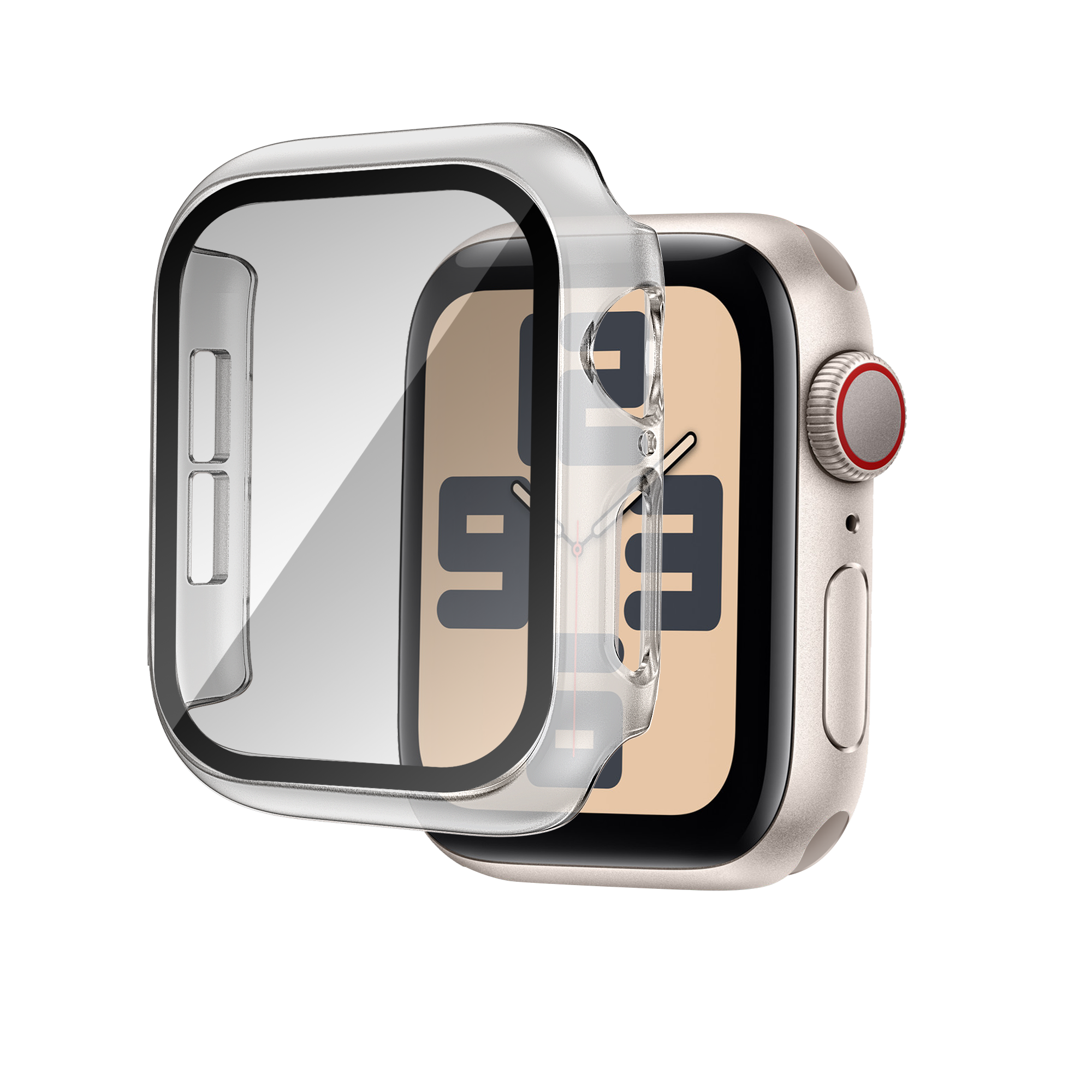 Bandz Apple Watch 10 - 42mm PC hoesje met glas (transparant)