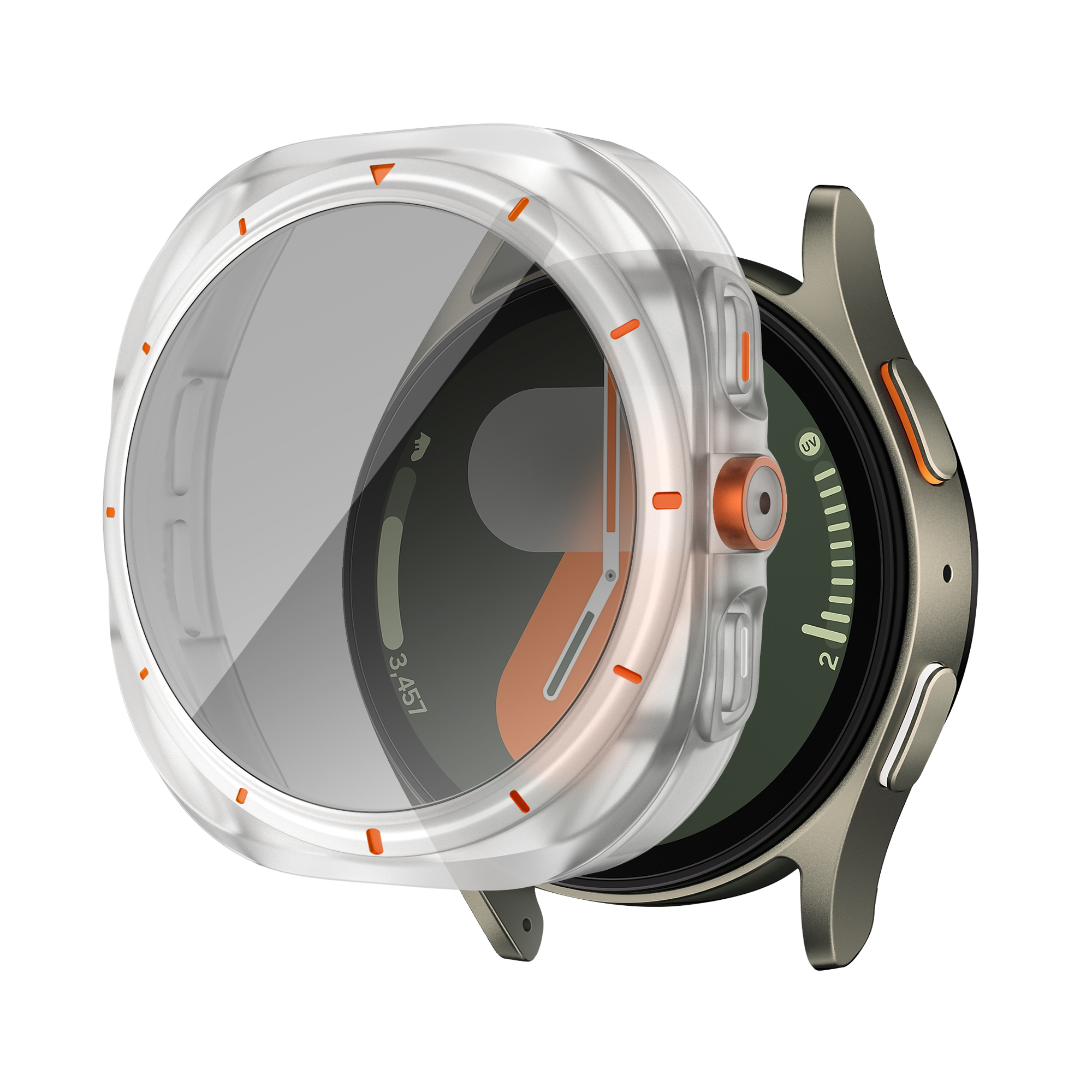 Bandz Samsung Galaxy Watch 7 - 44mm square PC hoesje met glas (frost)