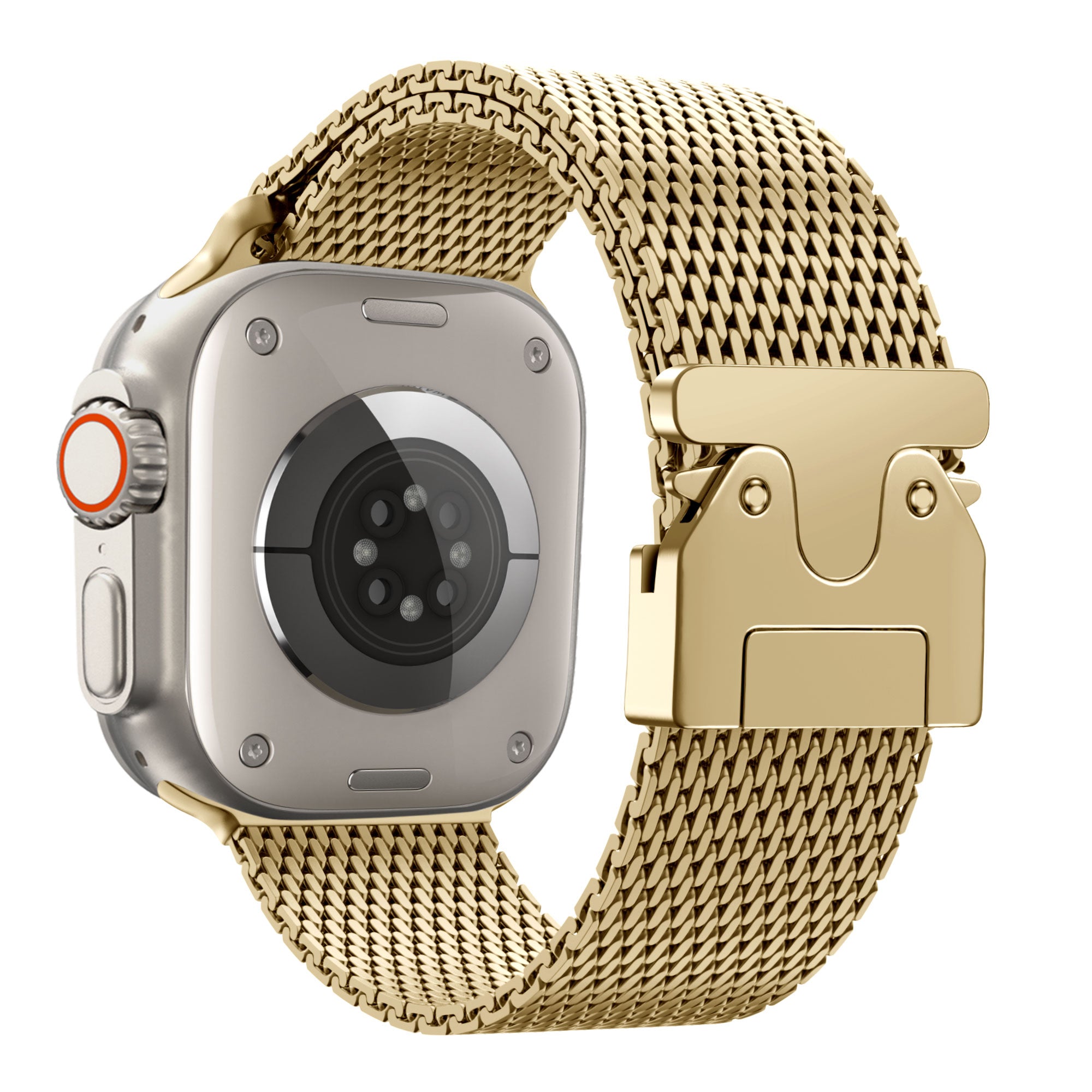 Bandz Apple Watch Milanese loop band met P-buckle (goud)