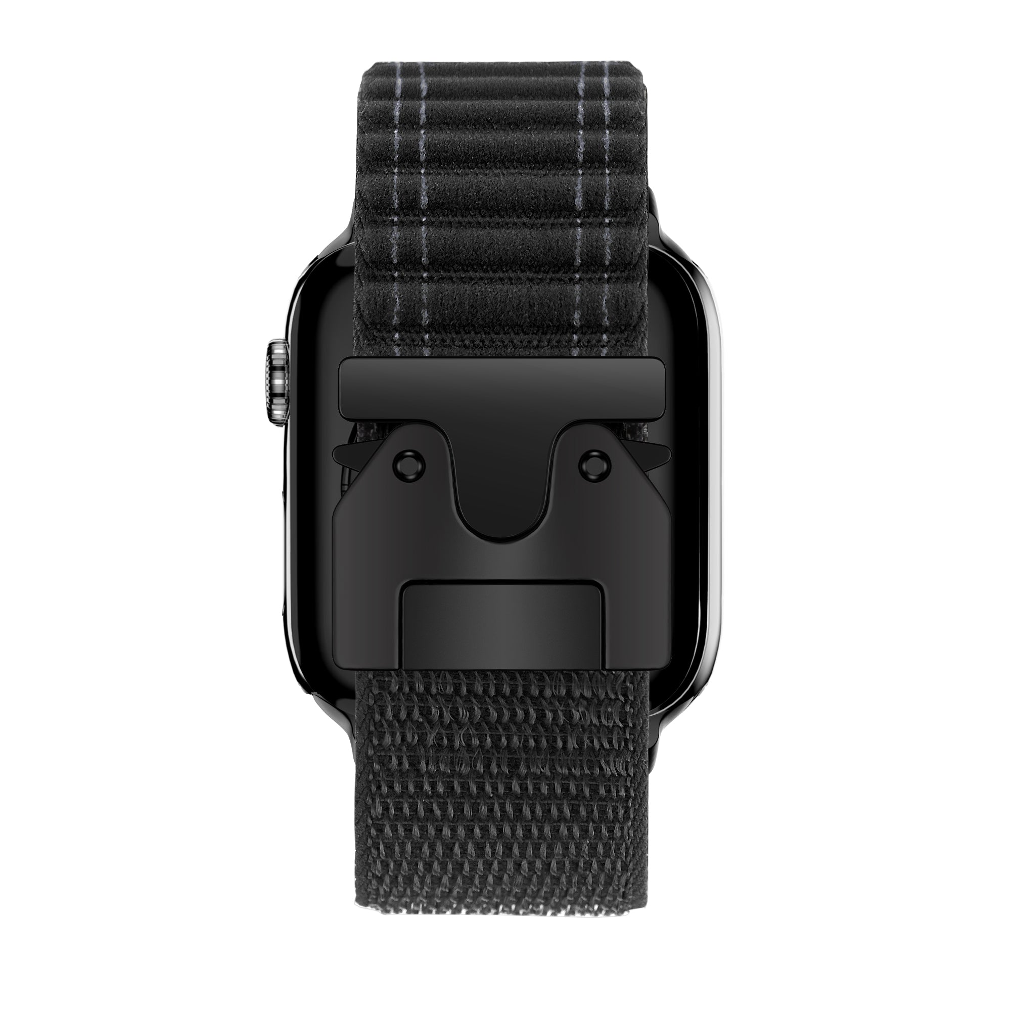 Bandz Apple Watch nylon band 'Deluxe' met P-buckle (zwart)
