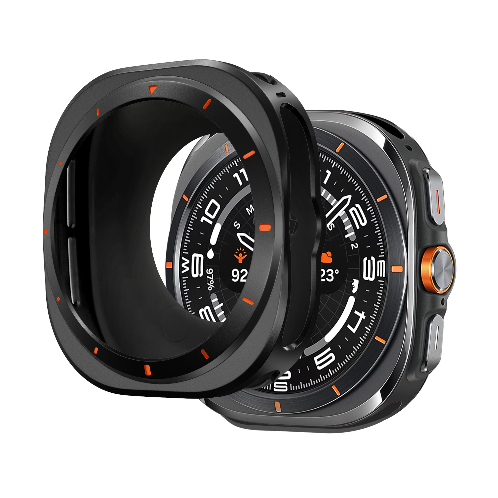 Bandz Samsung Galaxy Watch Ultra metalen hoesje (zwart)