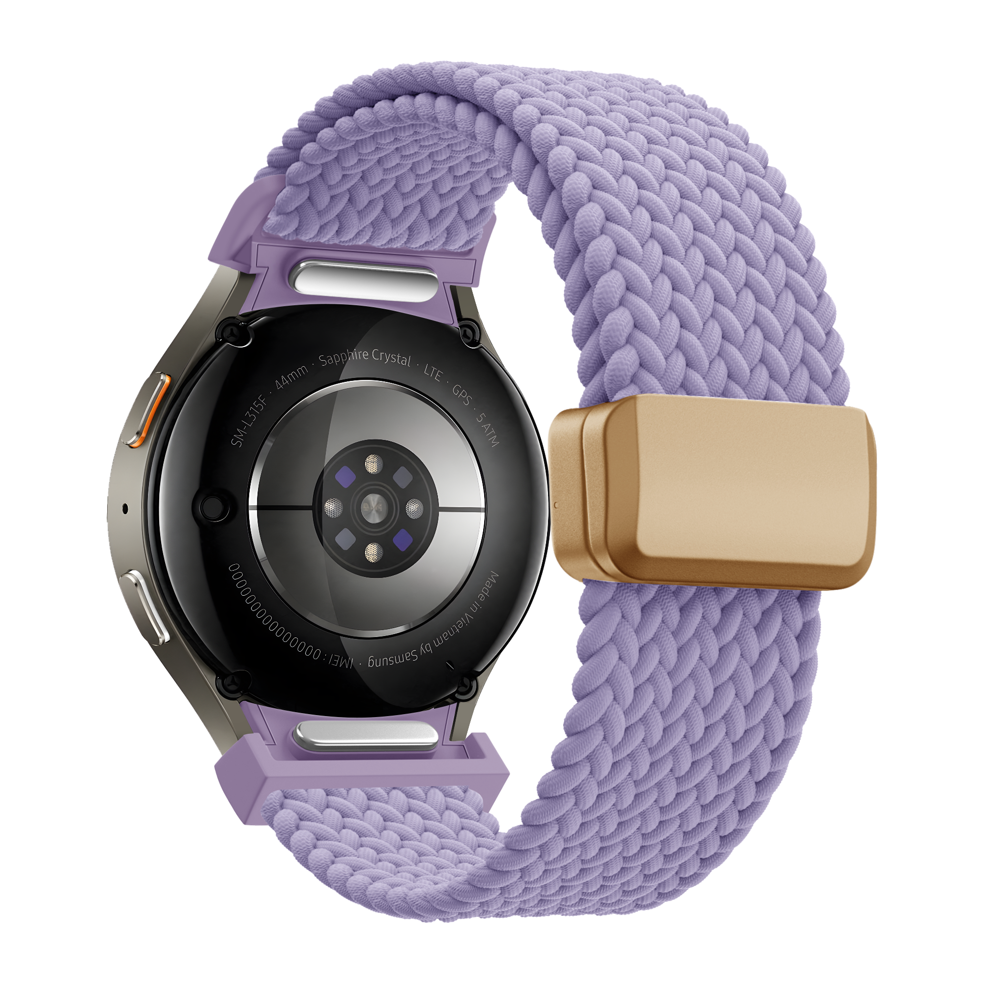 Bandz Samsung Galaxy Watch 6 - 44mm Braided Strap 'Easy Fit' (Lilac)