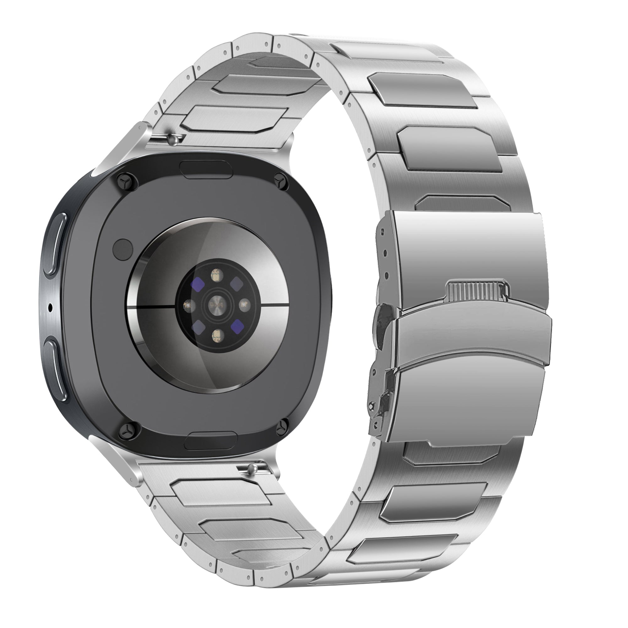 Bandz Samsung Galaxy Watch 8 - 44mm titanium band 'Deluxe' (zilver)