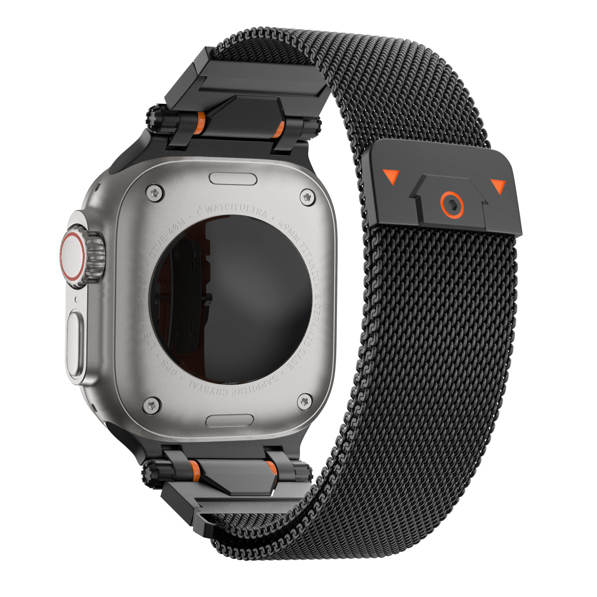 Bandz Apple Watch rugged Milanese loop band (zwart)