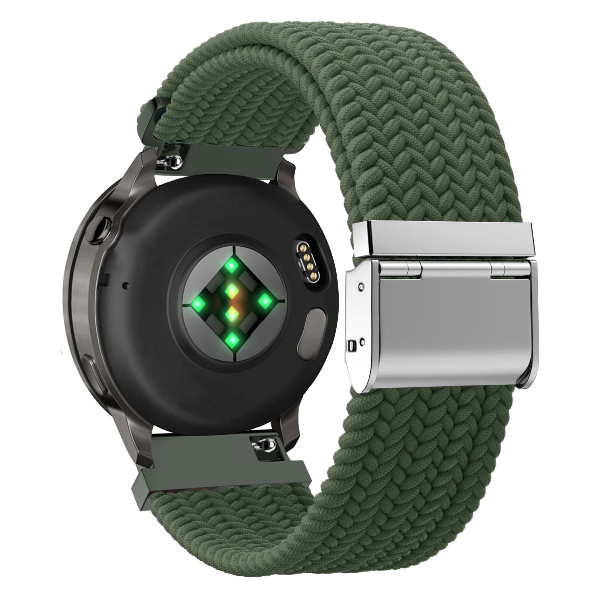 Bandz Garmin Approach J1 gevlochten nylon band (olijfgroen)