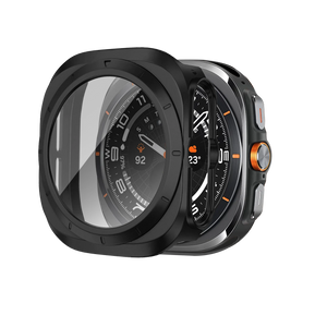 Bandz Samsung Galaxy Watch Ultra PC hoesje met glas (zwart) 
