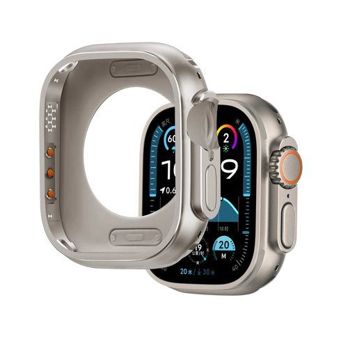 Bandz Apple Watch Ultra - 49mm metalen hoesje (titanium)