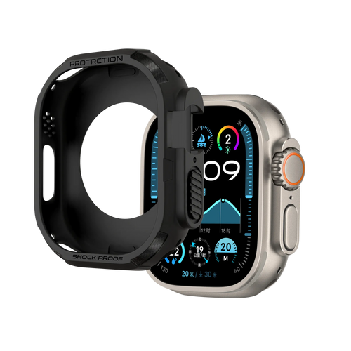 Bandz Apple Watch Ultra - 49mm robuust TPU hoesje (zwart)