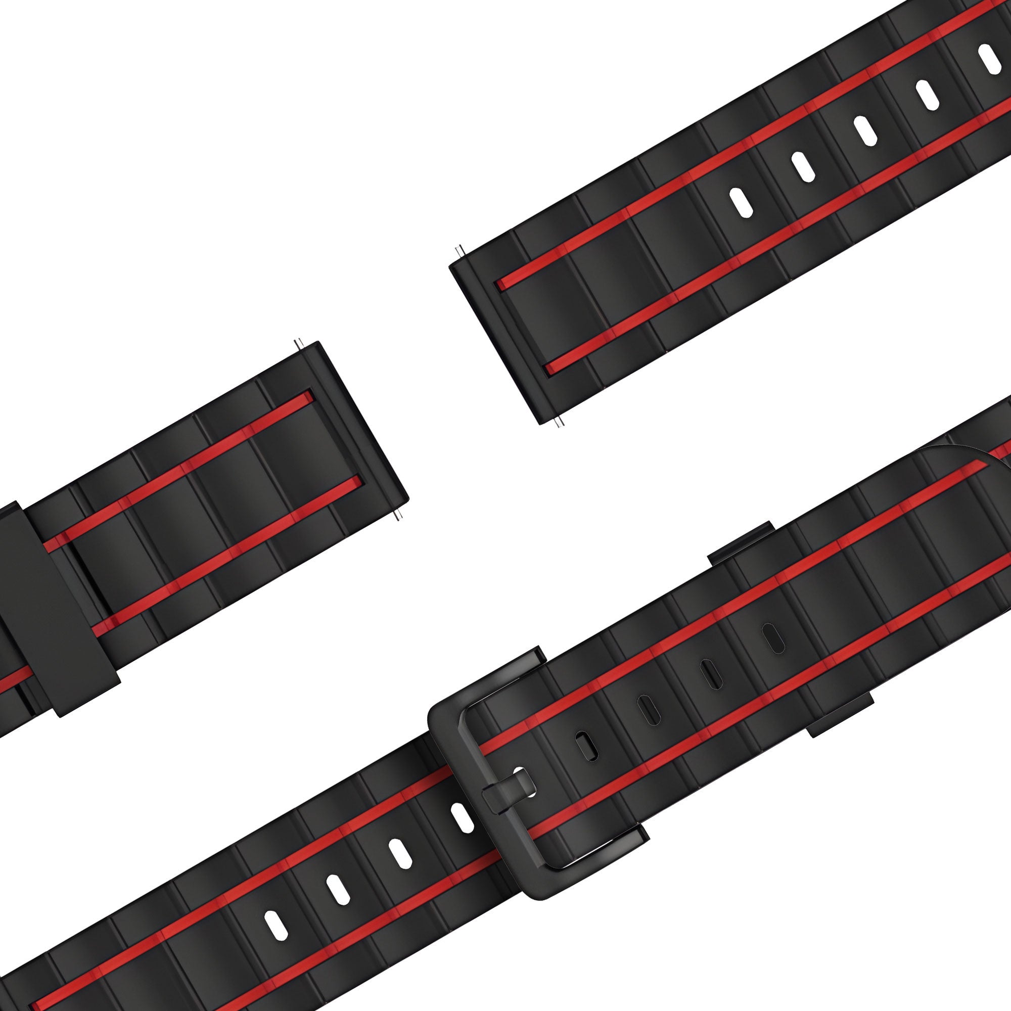 Bandz Amazfit Balance 2 Sport Strap Striped (Black/Red)