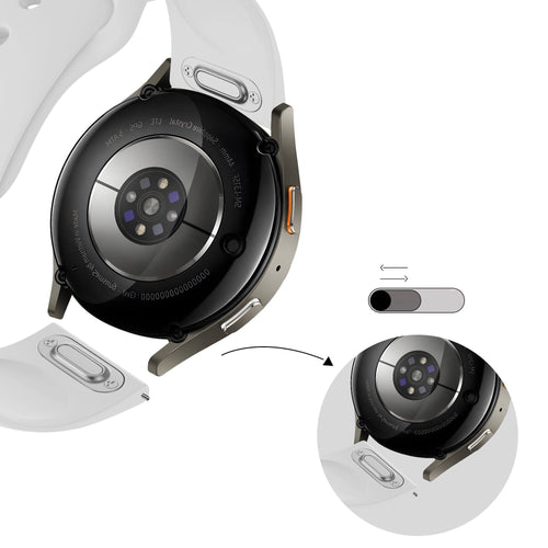 Bandz Pebble Round 2 - 20mm Sport Strap 'Easy Fit' (White)