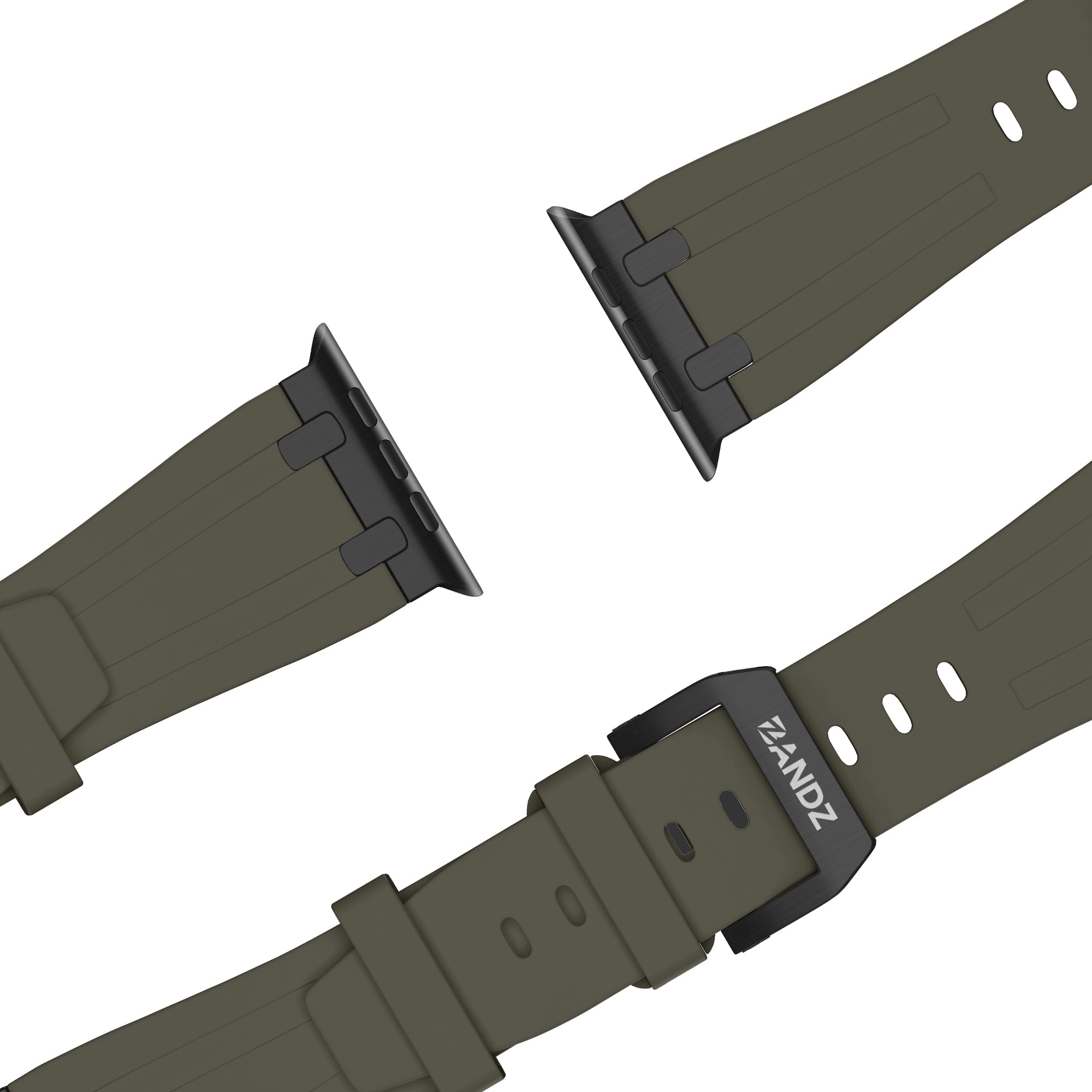 Bandz Apple Watch siliconen band 'Luxe Liquid' (bruin met zwart)