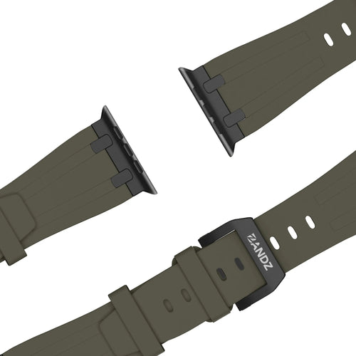 Bandz Apple Watch siliconen band 'Luxe Liquid' (bruin met zwart)