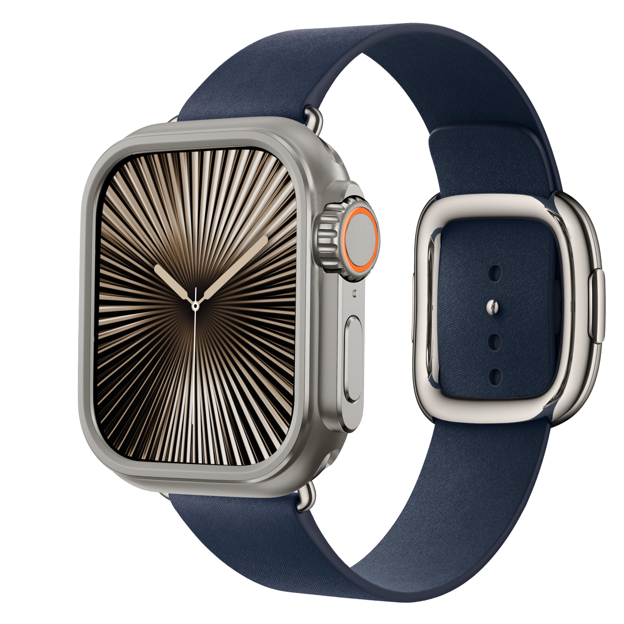 Bandz Apple Watch 7/8/9 - 45mm metalen hoesje (titanium)