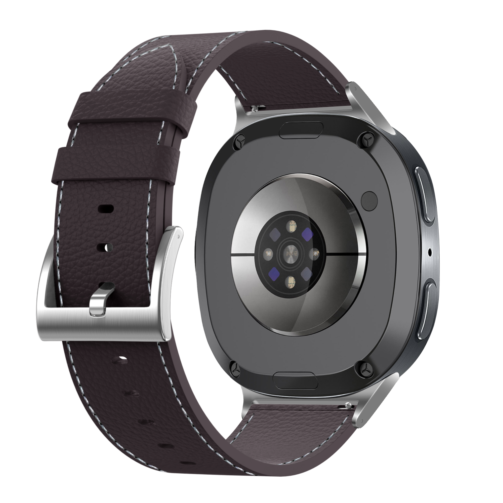 Samsung Galaxy Watch 8 Classic leren grain band (koffiebruin)