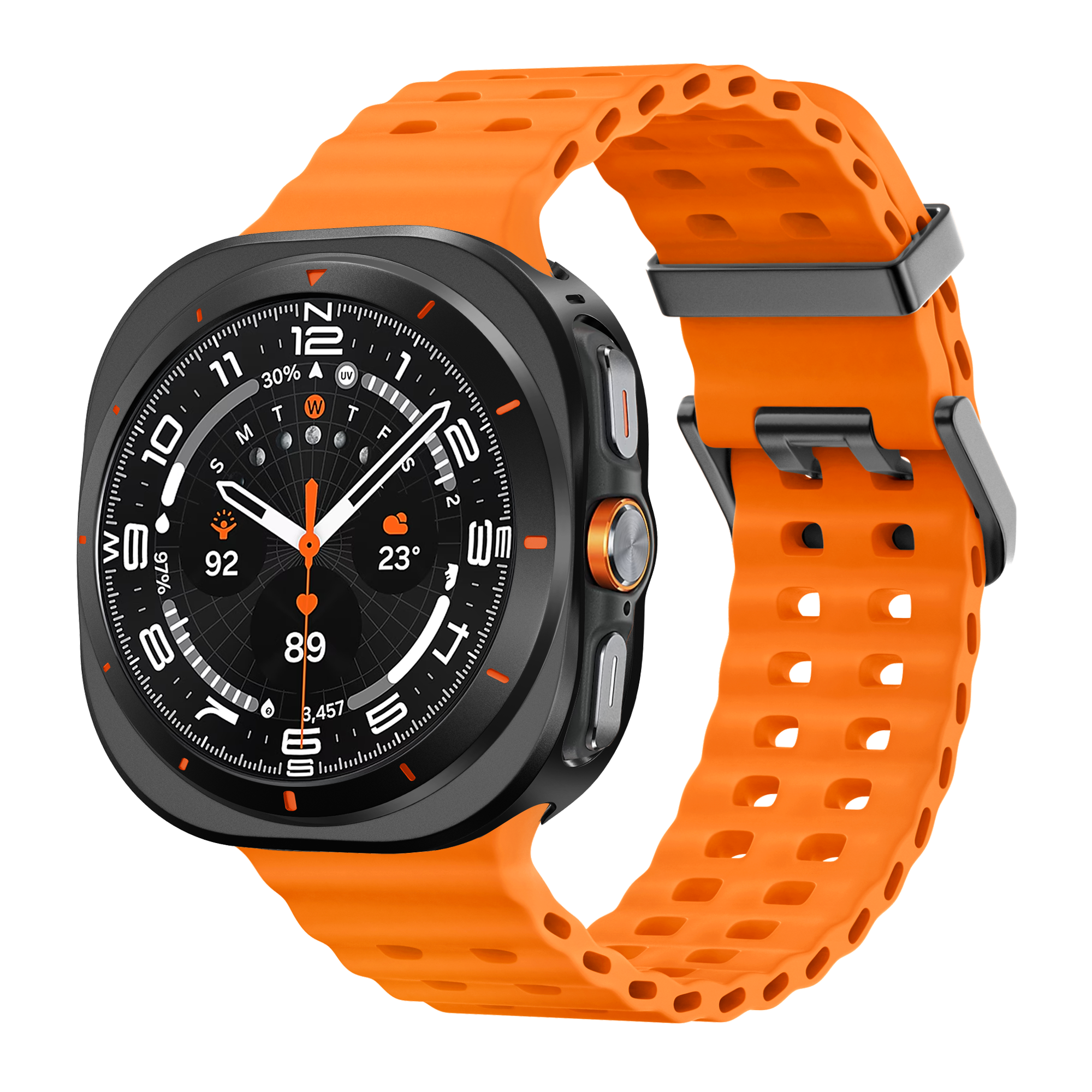 Bandz Samsung Galaxy Watch Ultra metalen hoesje (zwart)