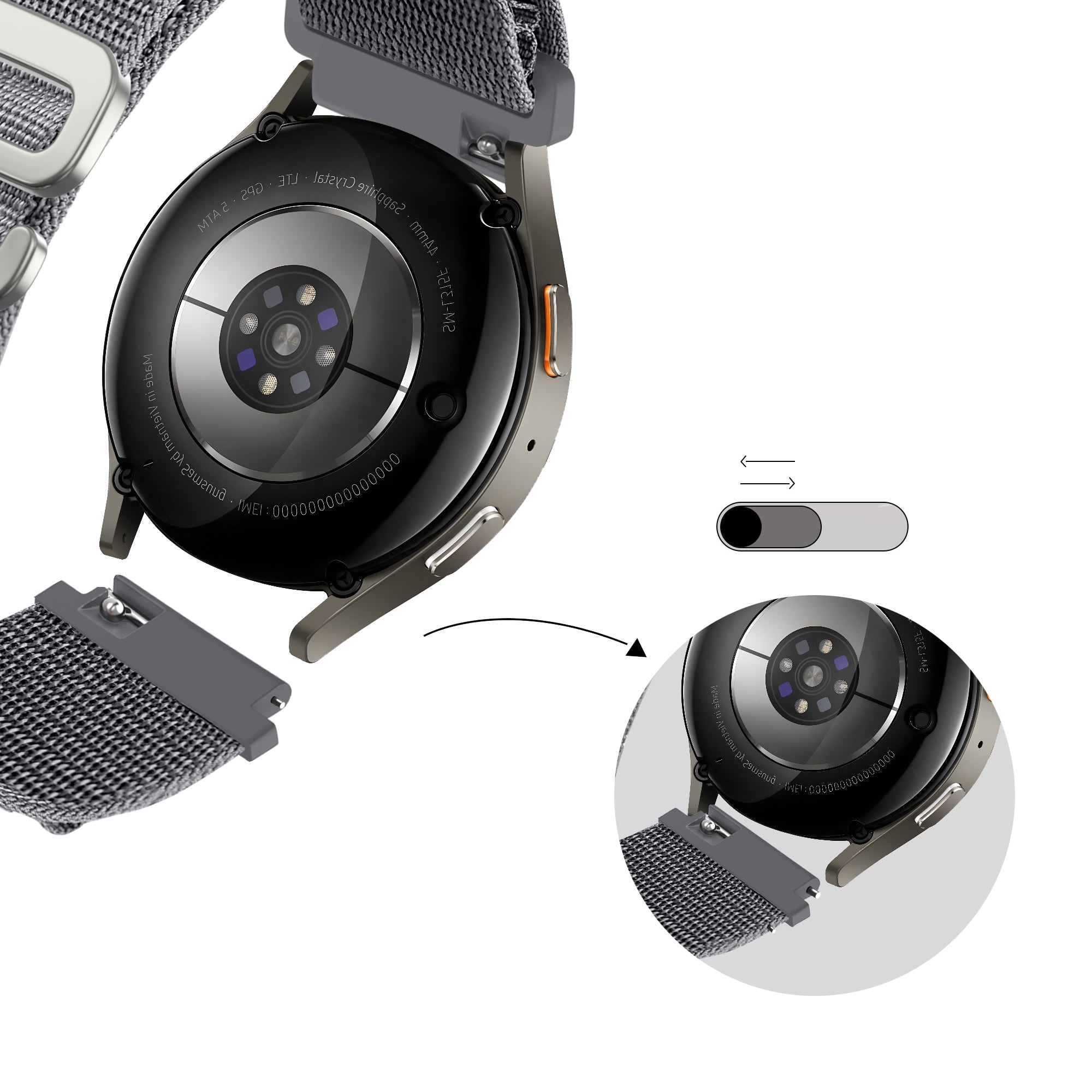 Bandz Xiaomi Mi Watch Alpine nylon band (grijs)