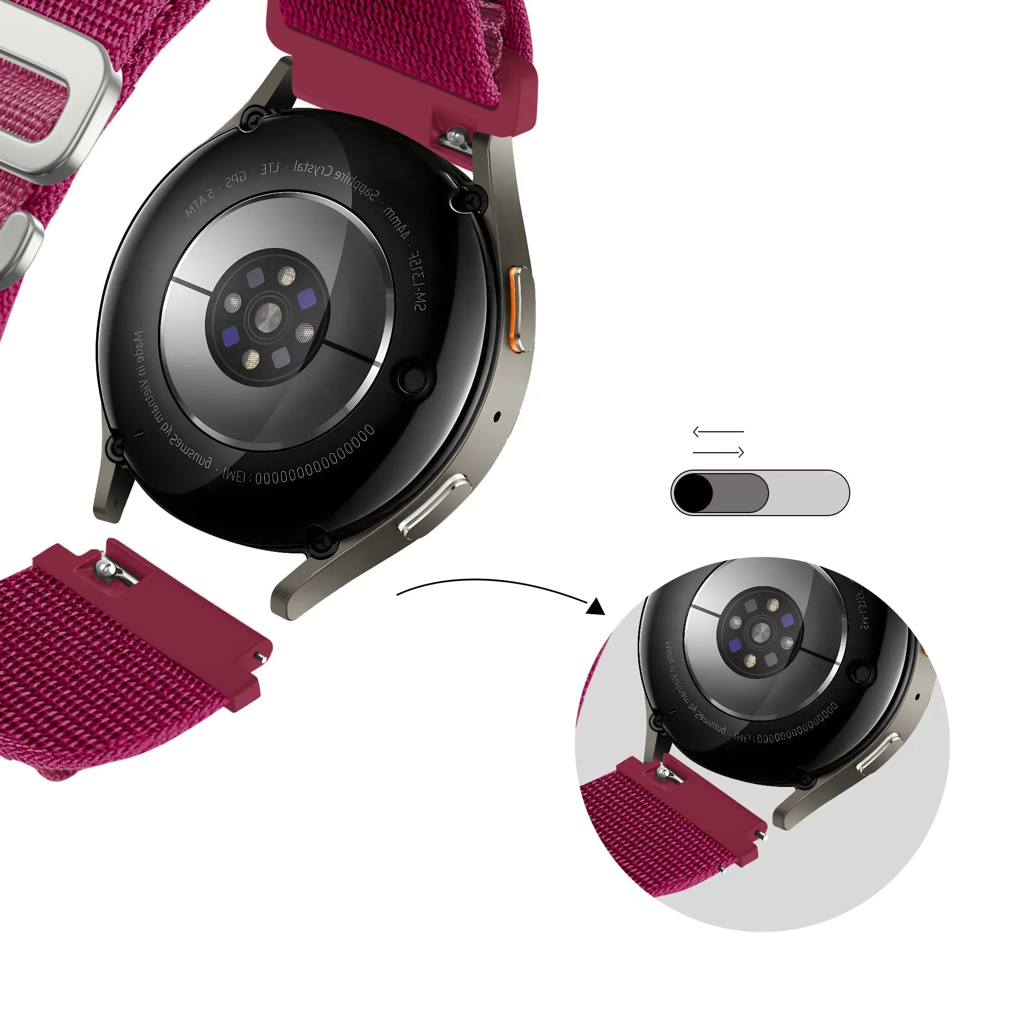 Bandz Polar Ignite 3 Alpine nylon band (rosé-rood)