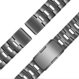 Bandz Garmin Instinct 3 - 45mm titanium schakel band (grijs)