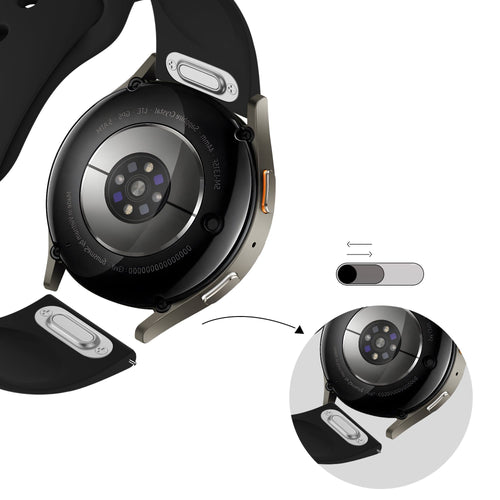 Bandz Pebble Round 2 - 20mm Sport Strap 'Easy Fit' (Black)