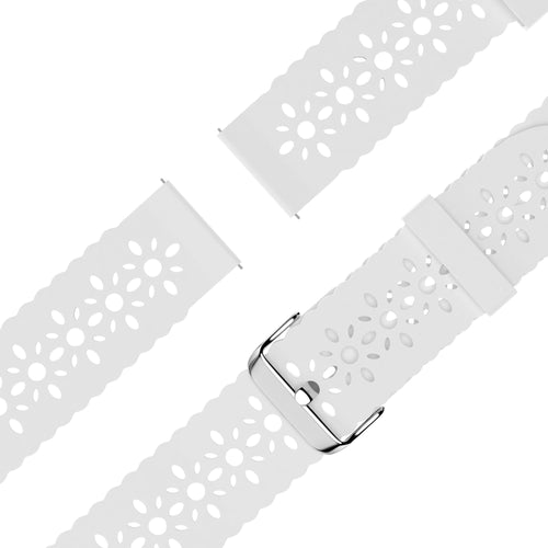 Bandz Pebble Round 2 - 20mm Patterned Silicone Strap (White)