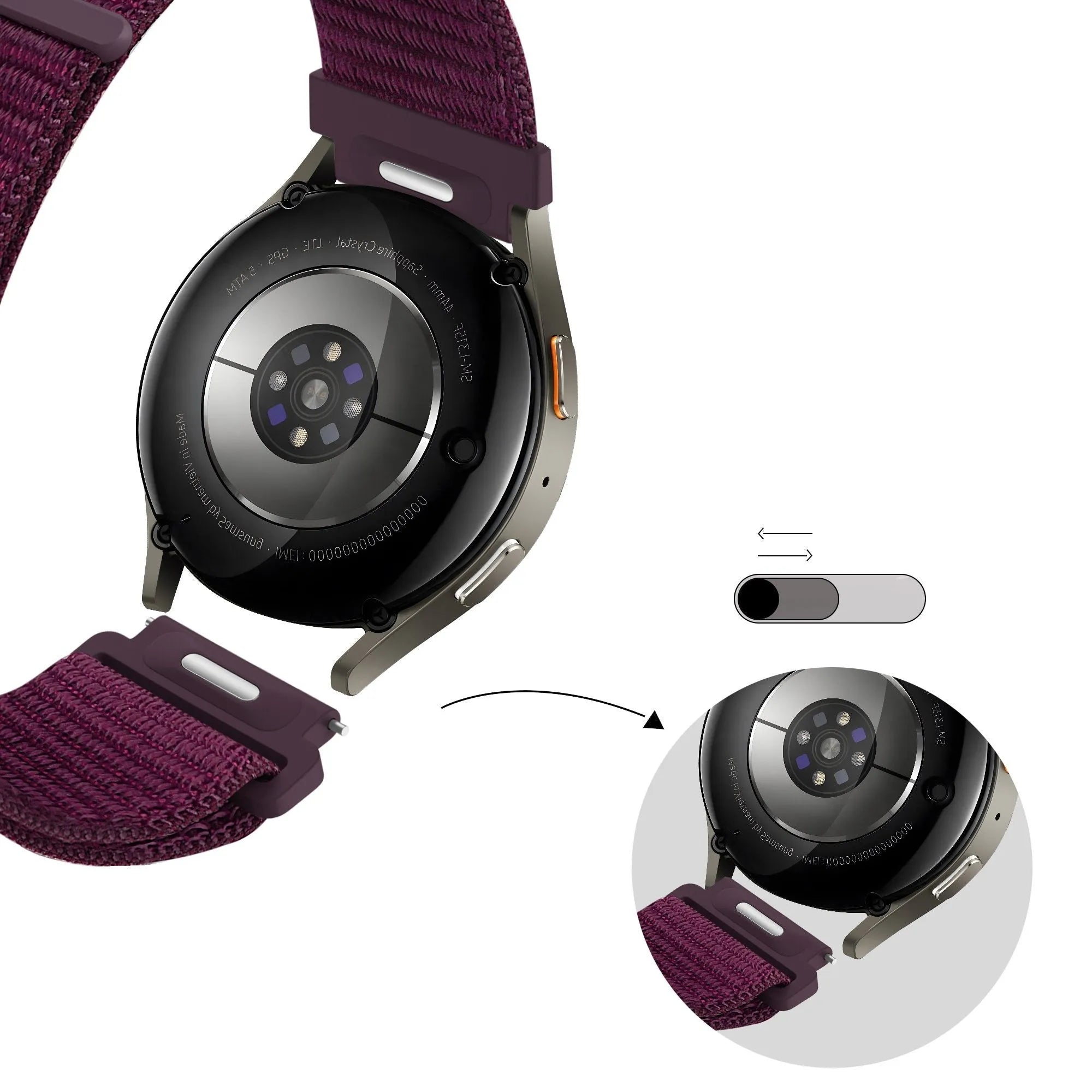 Bandz Coros Apex 2 nylon band 'Easy fit' (plum)