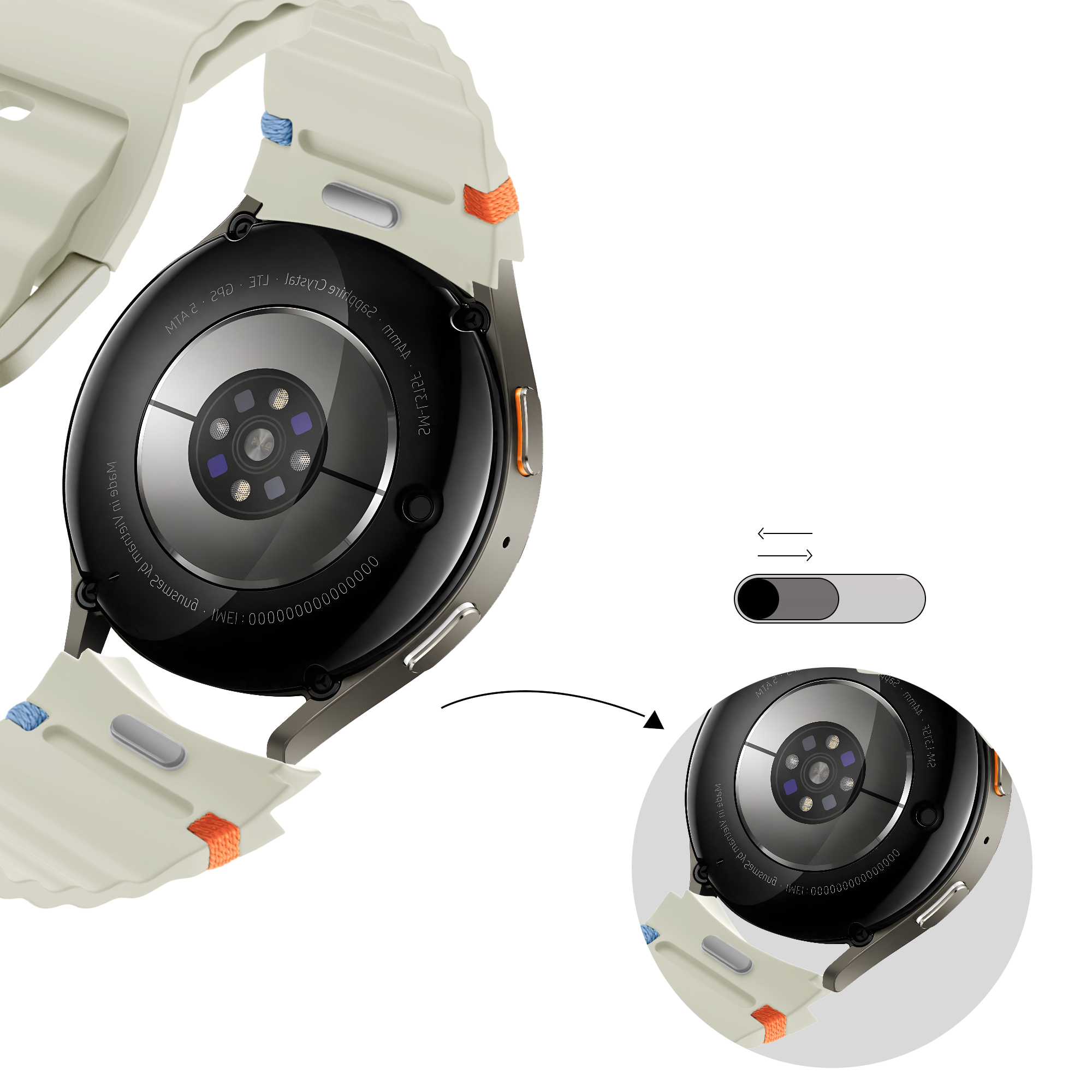 Bandz Samsung Galaxy Watch 6 - 40mm wave band 'Easy fit' (sterrenlicht)