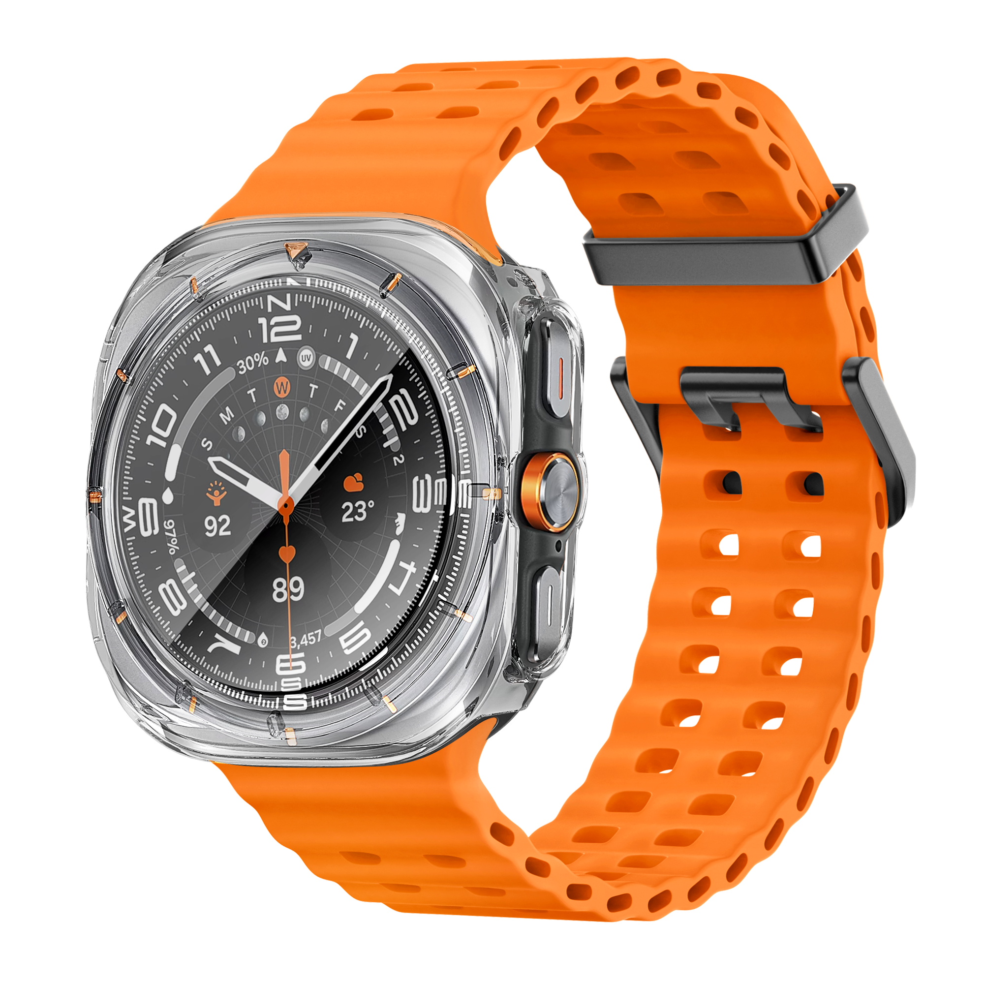 Bandz Samsung Galaxy Watch Ultra PC Case with Glass (Transparent)